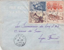 Yvert  11 + 33 + 34 + 36 +  AOF Sur Lettre Avion  MARADI Niger 19/12/1951 - Covers & Documents