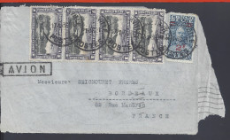 CONGO-BELGE - 1936 -  *DEVANT DE LETTRE - ELISABETHVILLE VERS BORDEAUX - FR - - Lettres & Documents