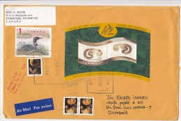 2482FM- ARTISTIC WOODWORKING, LEATHERWORKING, LOON BIRD, CHINESE YEAR OF THE SNAKE, STAMPS ON COVER, 2001, CANADA - Cartas & Documentos