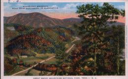 POST CARD SUGARLAND MOUNTAIN, ROAD FROM GATLINBURG TO ELKMONT, TENNESSEE - Smokey Mountains