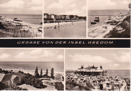 AK Grüsse Von Der Insel Usedom - Öckeritz, Heringsdorf, Ahlbeck, Bansin, Kölpinsee - Mehrbildkarte  (17144) - Usedom