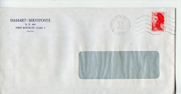 Delcampe - Textile,Damart-Serviposte,59,Nord,Roubaix,Liberté Gandon 2.10 Sur Lettre Obliteration Meca Ondulée 1.2.1985 - Textile