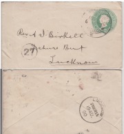 India  QV  1900  PEON NO 27 Mark  1/2A  Postal Stationary  BENARAS To LUCKNOW # 84984  Inde  Indien - 1882-1901 Empire