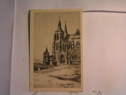 Avioth - Eglise Et La Recevresse - Dessin De J. Weismann - Avioth