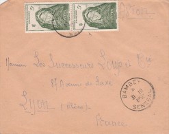 Yvert  37 X 2 AOF Sur Lettre BAMBEY Sénégal 31/10/1950 - Lettres & Documents
