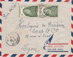 Yvert  37 X 2 AOF Sur Lettre RUFISQUE Sénégal  29/1/1951 - Brieven En Documenten