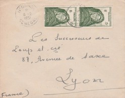 Yvert  37 X 2 AOF Sur Lettre N'DANDE Sénégal  6/2/1951 - Lettres & Documents