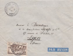 AOF Yvert  40 Sur Lettre Avion TAMBA COUNDA Sénégal  1/9/1952 - Brieven En Documenten