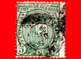 SPAGNA - Usato - 1875 - Imposta Di Guerra - Stemmi Araldici - Coat Of Arms - IMPto DE GUERRA - 5 - Kriegssteuermarken