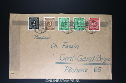 Germany SBZ   Front Side Of Cover  Gera To Gent Belgium Mixed Stamps - Briefe U. Dokumente