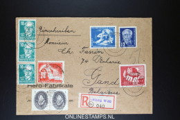 DDR   R-Brief Leipzig To Gent Belgium, Mixed Stamps - Storia Postale