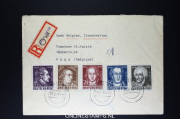 SBZ  R-Brief Leipzig To Gent Belgium  Mi Nr 234 - 238 - Storia Postale