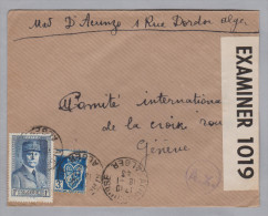 Algerien 1943-01-18 Alger Zensur Brief Nach Genf CICR - Lettres & Documents