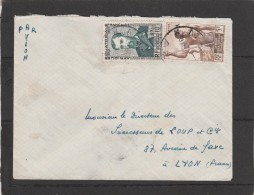 AEF Yvert   221 + 228 Brazza  Sur Lettre Avion  MAO Tchad  3/3/ 1952 - Lettres & Documents