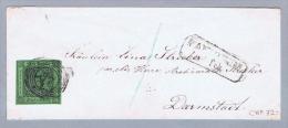 Baden 185? Mannheim Brief Mit Mi#3b Nach Darmstadt - Lettres & Documents