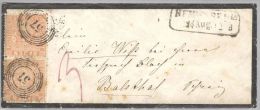 Baden 1861-08-18 Heidelberg Nach Balsthal Mit Paar Mi# 11b - Covers & Documents