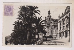 CPA  PHOTO  MONTE CARLO  LES TERRASSES DU CASINO(voir Timbre) - Terrassen