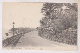 CPA  PHOTO  MONTE CARLO  TERRASSE VERS MONACO En 1910!!(voir Timbre) - Terraces