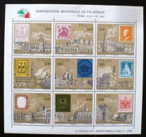 ITALIE Timbre Sur Timbre. Esposizione Mondiale Di Filatelia 1985 Yvert  N°1945/53 ** MNH. - Briefmarken Auf Briefmarken