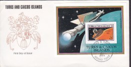 Turks & Caicos Islands FDC Cover 1993 Block 122 Miniature Sheet 2$ Future Space Station - Turks And Caicos