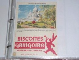 Buvard Biscottes  GRINGOIRE  Sacre Coeur De MONTMARTRE Paris - Zwieback