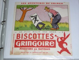 Buvard Biscottes  GRINGOIRE  GRINGO Le Plus Malin Des Deux  3 Coq - Biscottes