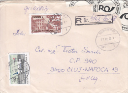 24874- PLANE, STAMP FACTORY, STAMPS ON REGISTERED COVER, 2003, ROMANIA - Lettres & Documents