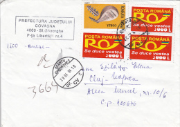 24879- COBZA MUSIC INSTRUMENT, POSTAL SERVICE, STAMPS ON REGISTERED COVER, 2004, ROMANIA - Lettres & Documents