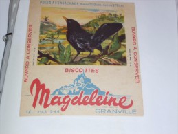 Buvard Biscottes   MAGDELEINE Granville Merle Noir - Biscottes