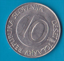 SLOVENIA    - 10 Tolarjev  2004 - Slovénie