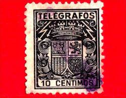 SPAGNA - Usato - 1932 - Telegrafos - Stemma - 10 - Telegrafi