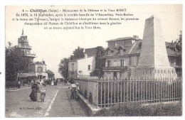 CPA Châtillon Hauts De Seine Monument De La Défence Et La Tour Biret édit BF N°4 écrite Timbrée 1910 - Châtillon