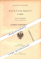 Original Patent - Ignaz Fischer In Boele B. Kabel / Hagen , 1880 , Klingen - Pfropfenzieher !!! - Hagen