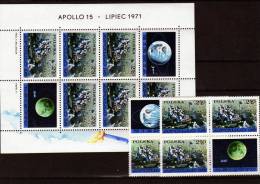 Apollo-Programm 1979 USA Mondauto Polen 2123 VB Mit 2xZf+Block 48 ** 20€ Mond-Flug Bloque Bloc M/s Space Sheet Bf POLAND - Fogli Completi