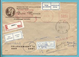 Aangetekende Brief Met Roodfrankeering (BOND MOYSON) Met Stempel GENT Naar ST-AMANDSBERG, Strookje RETOUR...... - 1960-1979