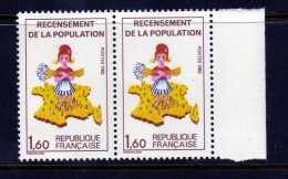 FRANCE 1982 RECENSEMENT DE LA POPULATION N° 2202a  Chiffre 7 Manquant Cur La Corse JOINT A NORMAL LA PAIRE - Neufs