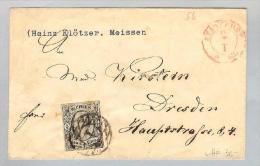 Sachsen Meissen 1863-01-02 Brief Nach Dresden - Saxony