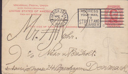 United States UPU Postal Stationery Ganzsache Entier 2c. Grant VARICK Street Station NEW YORK 1922 Denmark (2 Scans) - 1921-40