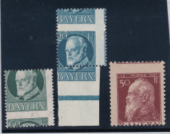 Bayern 1914 Lot 3 Stark Verzähnte Marken ** - Postfris