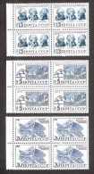 Bicentenary Of French Revolution USSR 1989 MNH 3 Stamps In Blocks Of 4 Mi 5968-70  CV 3,20 € - Rivoluzione Francese