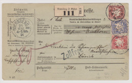 Bayern 1894-05-21 Paketkarte 0,7kg Nach Zürich CH - Covers & Documents