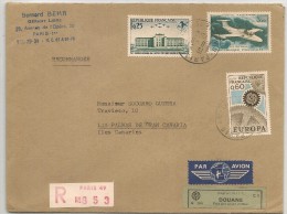 FRANCE - Vf 1970 REGISTERED COVER PARIS To GRAN CANARIAS - Yvert # A39 + 1463 +1522 - Lettres & Documents