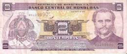 BILLETE DE HONDURAS DE 2 LEMPIRAS DEL AÑO 2010 (BANKNOTE) - Honduras