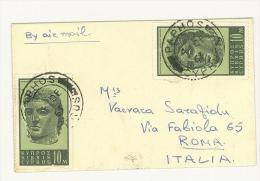 GRECIA - BUSTINA DI POSTA AEREA VERSO L'ITALIA ANNO 1963 - Storia Postale