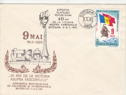 24939- VICTORY OVER FASCISM, CAREI MONUMENT, SPECIAL COVER, 1985, ROMANIA - Covers & Documents