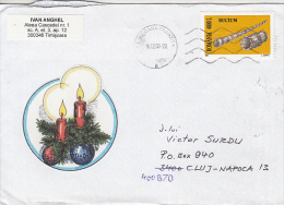24962- BUCIUM ALPHORN, STAMPS ON CHRISTMAS SPECIAL COVER, 2003, ROMANIA - Lettres & Documents