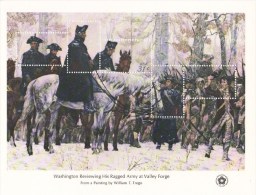 USA  -  Washington Reviewing His Ragged Army At Valley Forge  -  Large 20 X 15 Cms 5v Sheet   -  MNH - George Washington