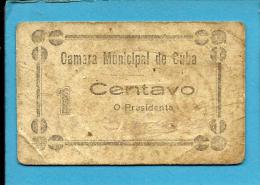 CUBA - CÉDULA De 1 CENTAVO - ND - Escassa - M. A. 800 - COM Chancela E Selo - PORTUGAL - EMERGENCY PAPER MONEY - NOTGELD - Portugal