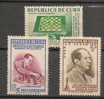 CUBA - Posta Aérienne - Air Mail -  Chess - Yvert # A 43/5 -  * MINT (Light Trace Of Hinge) - Poste Aérienne
