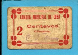 CUBA - CÉDULA 2 CENTAVOS - ND - Escassa - M. A. 799 - COM Chancela E Selo - PORTUGAL - EMERGENCY PAPER MONEY - NOTGELD - Portugal